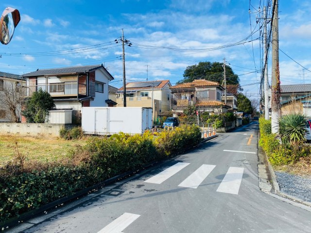 建築条件なし 売地60坪　ふじみ野市大井武蔵野の前面道路含む現地写真
