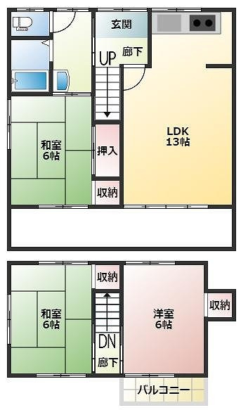 介良乙戸建貸家の間取り