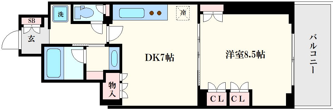 ルネフラッツ谷町四丁目の間取り