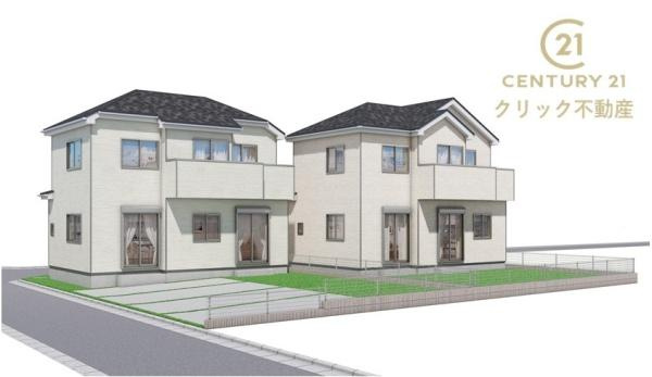 ハートフルタウン 　笠間市旭町　8期　2の外観|友部駅まで車9分。友部第二小徒歩15分、友部第二中徒歩18分。 閑静な住宅地。周辺環境充実で生活利便性◎ 並列駐車3台可能です。