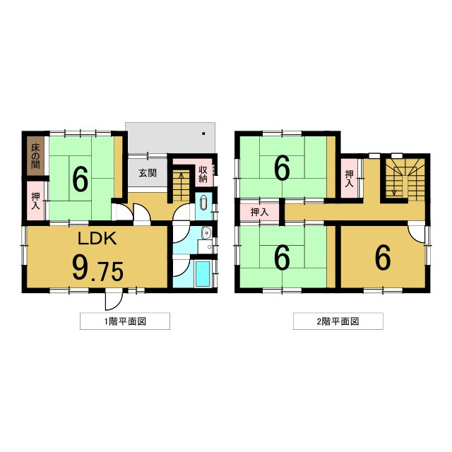 高屋　中古戸建　4LDKの間取り