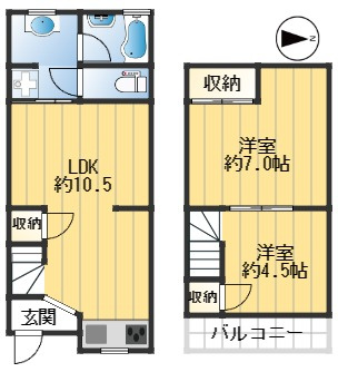 吹田市千里山西6丁目　貸家の間取り