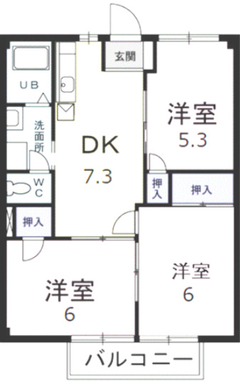 ハイツイチハラBの間取り