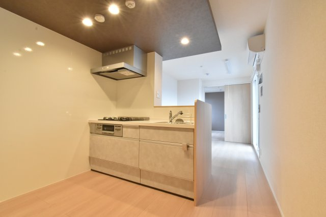 Ｄ－ＲＯＯＭ桂川のキッチン|3口ガスコンロ　システムキッチン