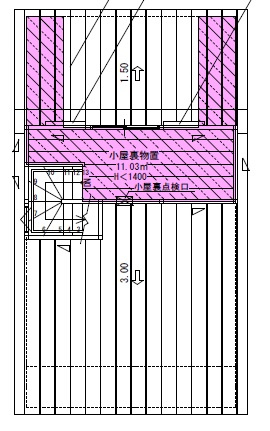 百石町　3号地　新築戸建の間取り|小屋裏収納