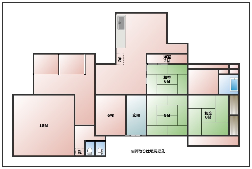 七山池原売家の間取り