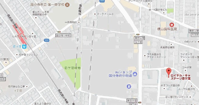 ロイヤルキャステージ恋ヶ窪の地図