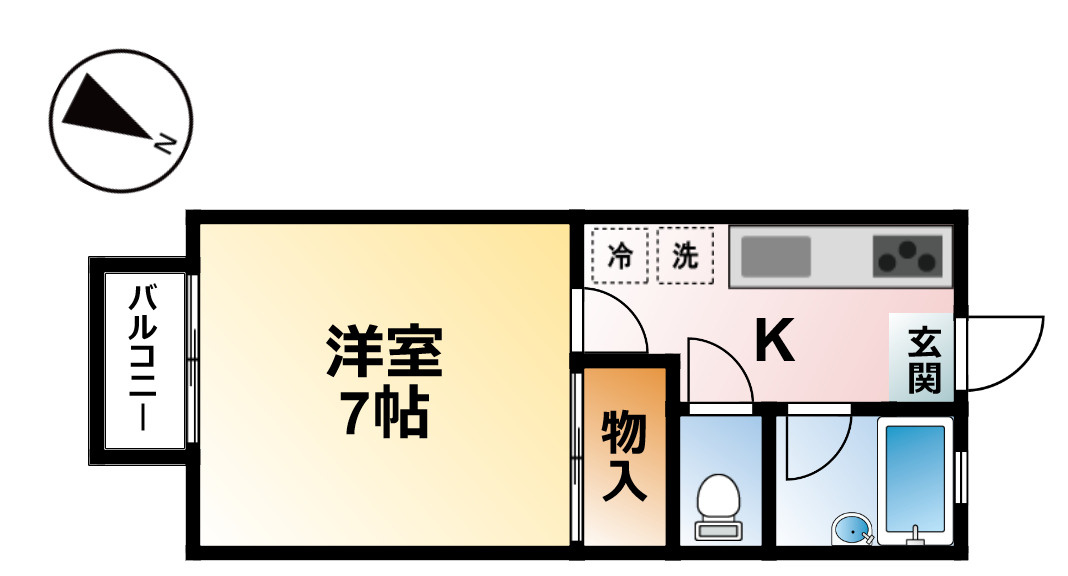 ワイエムハイツ2号棟の間取り