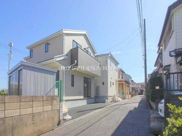 川越市霞ケ関北第6 新築戸建の前面道路含む現地写真|1号棟外観