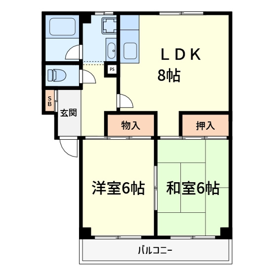 【間取り】 | 郡家シャトルマンション1号棟
