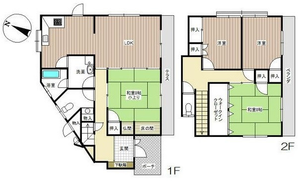 広島市安佐北区落合南８丁目　中古一戸建て(JS)の間取り