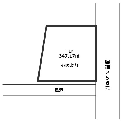 付知国道256号　土地の土地図