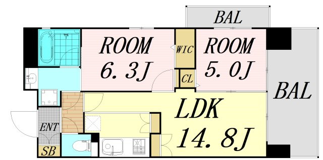 エステムコート京橋セレブ1ポーラスター　仲介手数料無料の間取り
