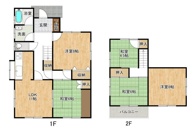 姫路市東辻井3丁目/中古戸建の間取り