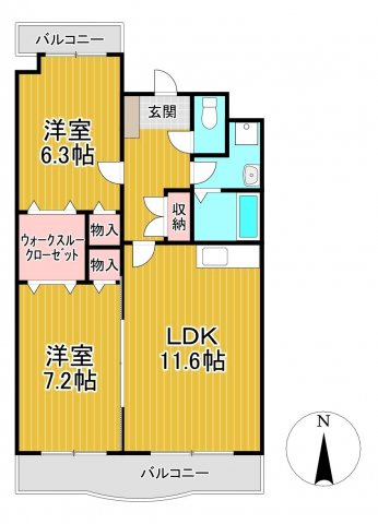 サンモール梅満【10,000円キャッシュバック対象物件】の間取り