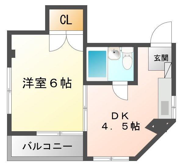 【間取り】 | ココロ大田町 | 広々うれしい１DKのお部屋♪