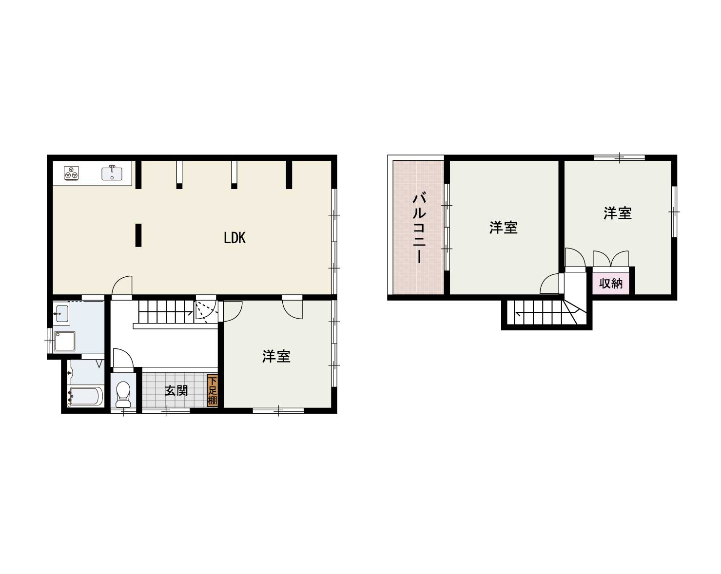 岸和田市岡山町　中古戸建の間取り