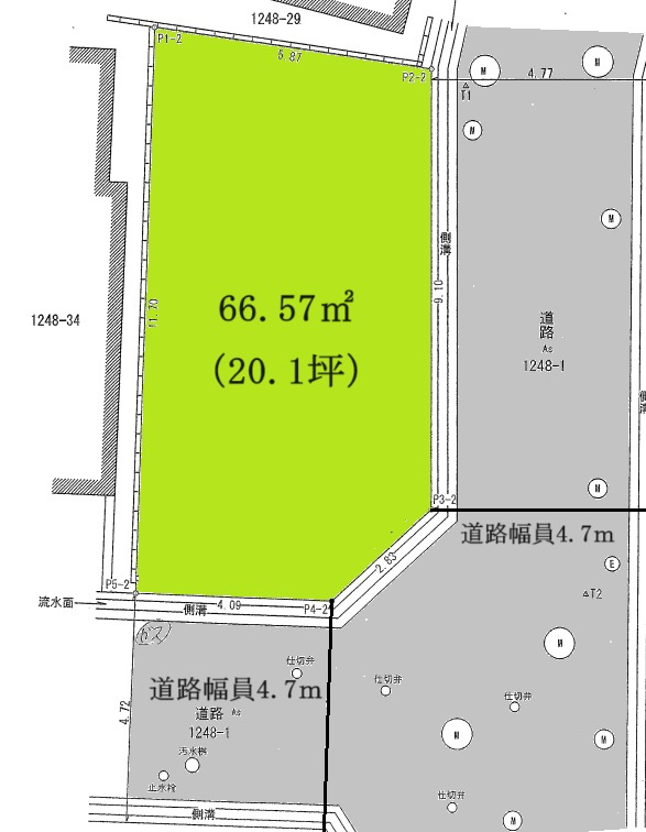 サン・タウン幾野の土地図|■東南角地ですよ♪♪