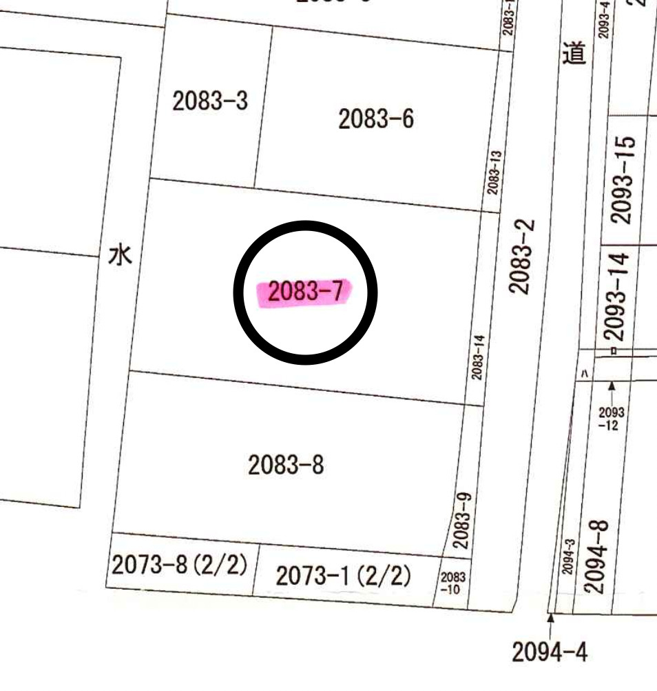 足利市堀込町の売地の区画図