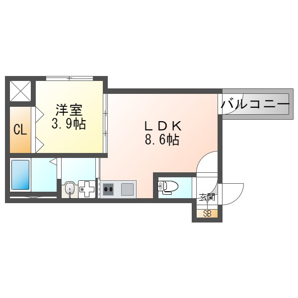 ＧＲＡＮＤＩＲ三津屋中の間取り