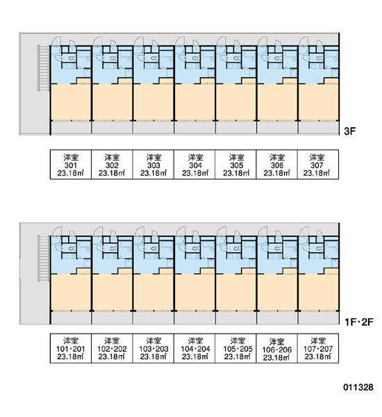 レオパレスYANAGIDAの区画図