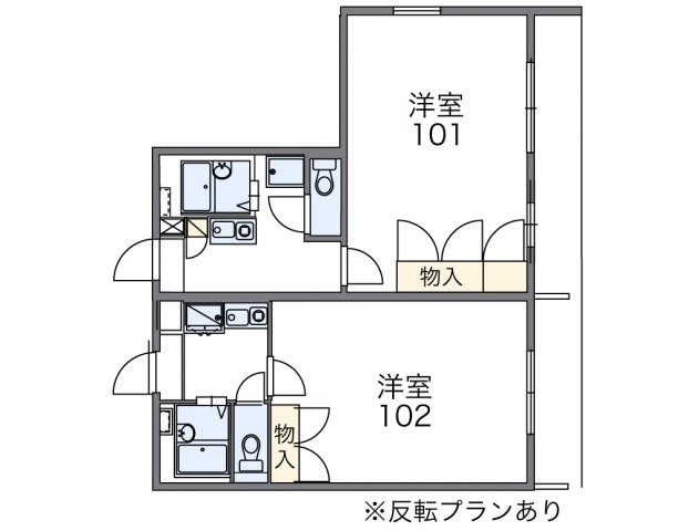 レオパレス建山壱番館の間取り|代表的な間取のため実際の間取とは異なる場合があります