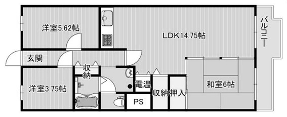 【間取り】 | 醍醐パインクレスト | 専有面積 70㎡