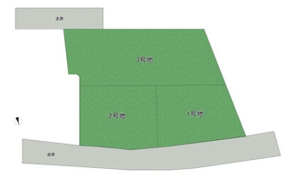 【区画図】 | 【全3区画分譲地】全邸自由設計となっております！