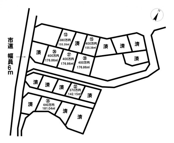 売土地 豊岡市法花寺　7区画　53.49坪の土地図