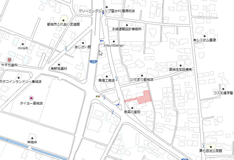 都城市高城町穂満坊の売地の土地図