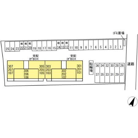 熊本市東区長嶺東４丁目のアパートの区画図
