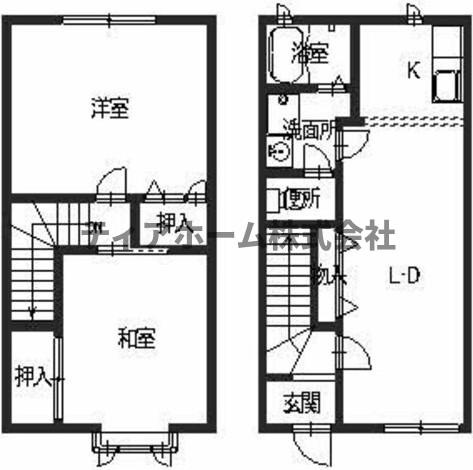 葛城市當麻のタウンの間取り
