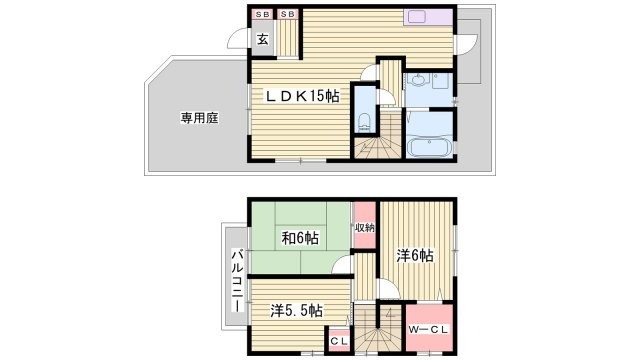 ユーキャンハイツⅡ　Ａ棟の間取り