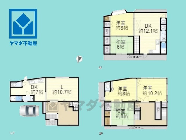 伏見区向島善阿弥町　中古戸建の間取り|駐車スペース1台確保。リフォーム歴のあるお家です。