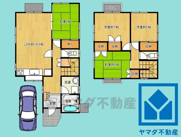 伏見区久我東町　中古戸建の間取り