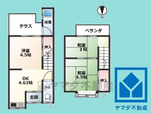 伏見区石田大受町　中古戸建の間取り|地下鉄「石田駅」徒歩3分の駅近物件。