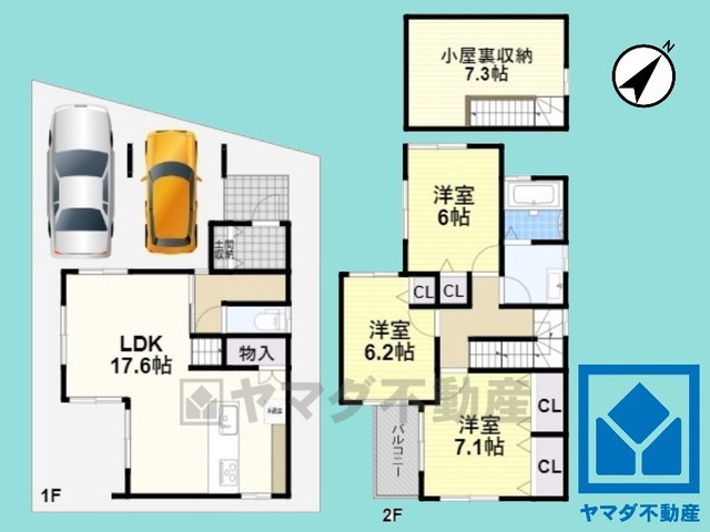伏見区羽束師古川町　23号地の間取り|羽束師小学校徒歩16分