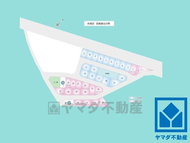 伏見区羽束師古川町　24号地の区画図|大型分譲地です