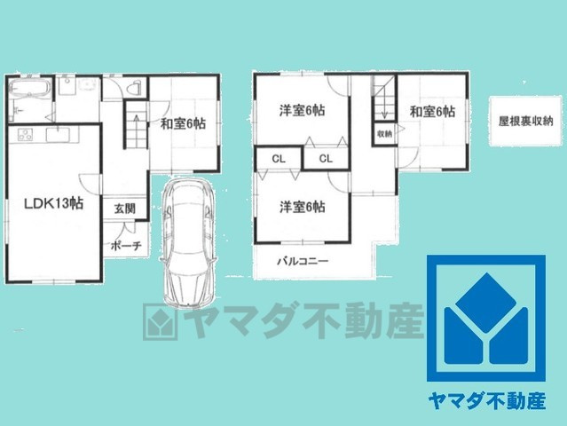 八幡市八幡吉原　中古戸建の間取り