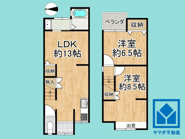 伏見区淀際目町　中古戸建の間取り