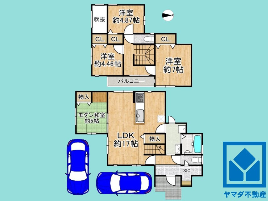 八幡市八幡福禄谷　21号棟の間取り