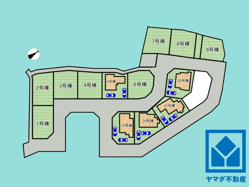 八幡市八幡福禄谷　21号棟の区画図