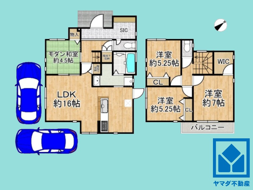 八幡市八幡福禄谷　22号棟の間取り
