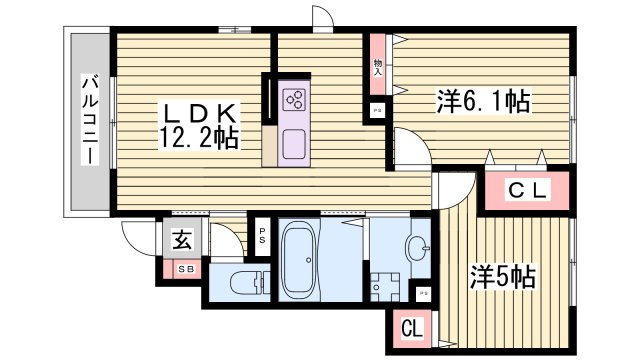 パークサイド歌敷山の間取り