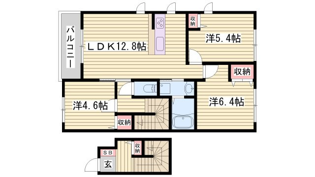 ＭＡＳＴ ＣＯＵＲＴ新野辺 Ａ棟の間取り
