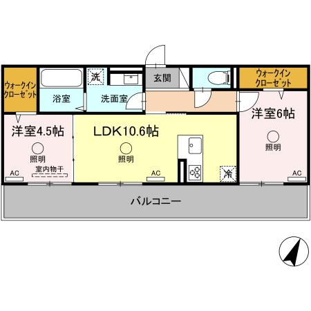 熊本市東区長嶺東４丁目のアパートの間取り