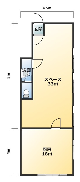 澤部テナント　1Fの間取り|1F間取り