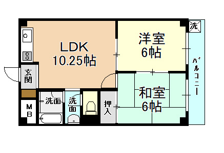 【間取り】 | West Field法善寺Ⅰ