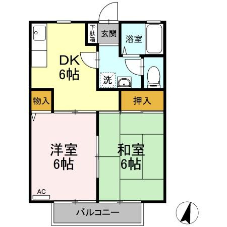 グレイス・パル Ⅰ(A)の間取り