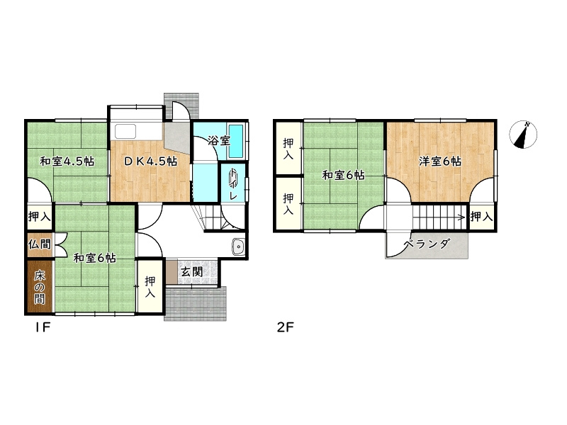 姫路市的形町福泊／中古戸建の間取り